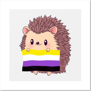 Hedgehog Nonbinary Pride Posters and Art
